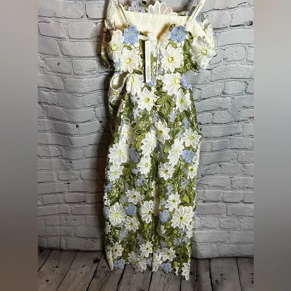 Eva Franco Anthropologie Floral Lace Midi Dress - Picture 8 of 10